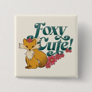 Foxy Cute med Flowers Knapp