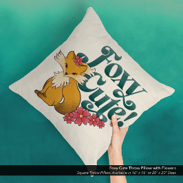 Foxy Cute med Flowers Kudde