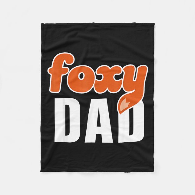 Foxy Dad Shirt Funny Father Gift Cute Fox Cartoon  Fleecefilt (Framsidan)