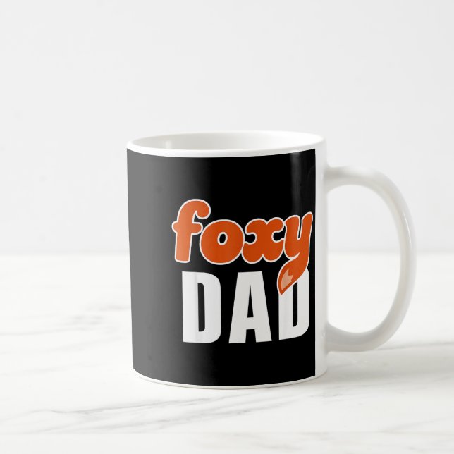Foxy Dad Shirt Funny Father Gift Cute Fox Cartoon  Kaffemugg (Höger)