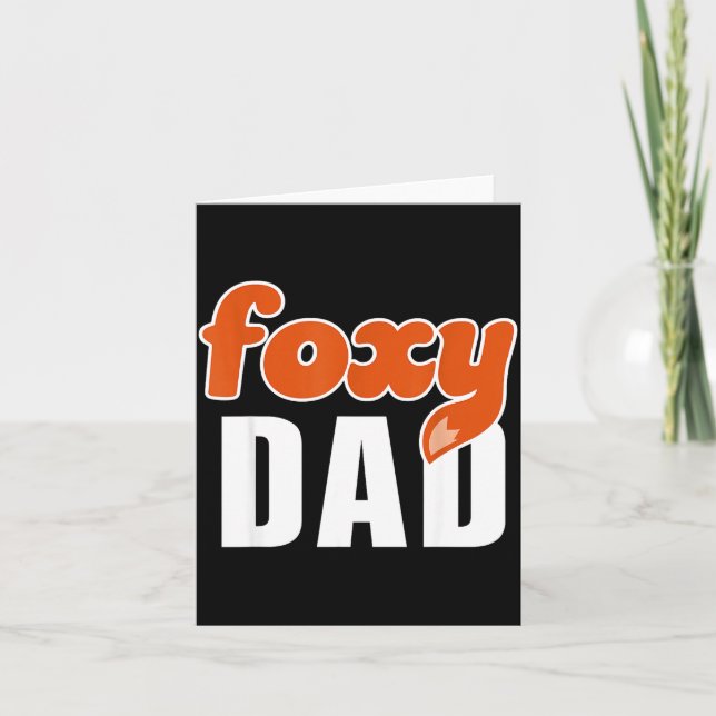 Foxy Dad Shirt Funny Father Gift Cute Fox Cartoon  Kort (Framsida)