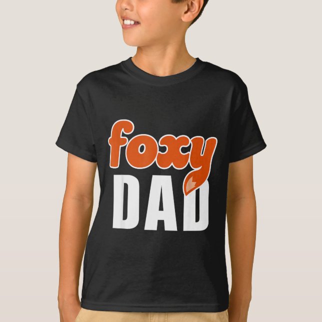 Foxy Dad Shirt Funny Father Gift Cute Fox Cartoon  T Shirt (Framsida)