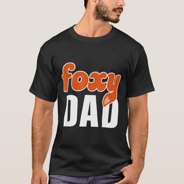 Foxy Dad Shirt Funny Father Gift Cute Fox Cartoon  T Shirt (Framsida)