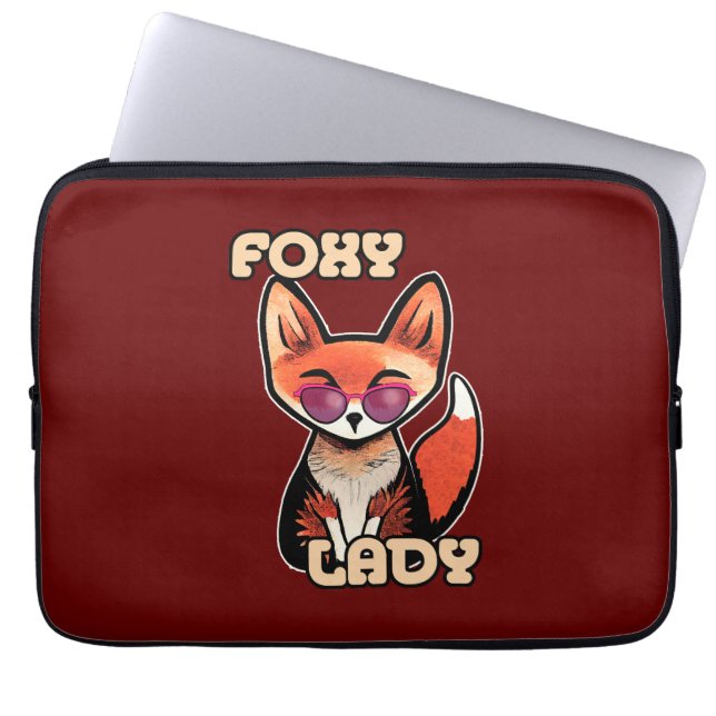 Foxy Dam | Cute Fox Laptop Fodral (Framsidan)