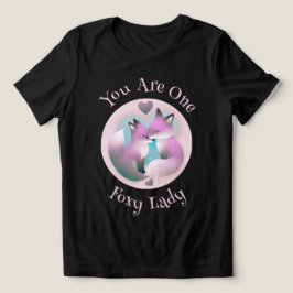 Foxy Dam | Fox Couple Kissing Valentiness Black T Shirt