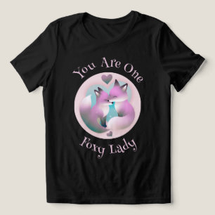 Foxy Dam Fox Couple Kissing Valentiness Black T Shirt