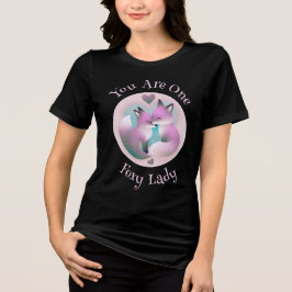 Foxy Dam | Fox Couple Kissing Valentiness Black T Shirt