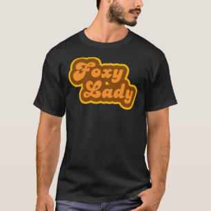 Foxy Dam - Retro 70 s - Logotyp Passande T-Shirt