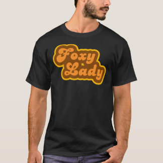 Foxy Dam - Retro 70 s - Logotyp Passande T-Shirt