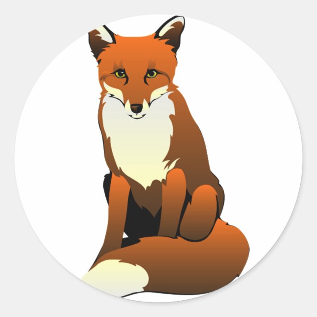 Foxy Dam Runt Klistermärke (Framsida)