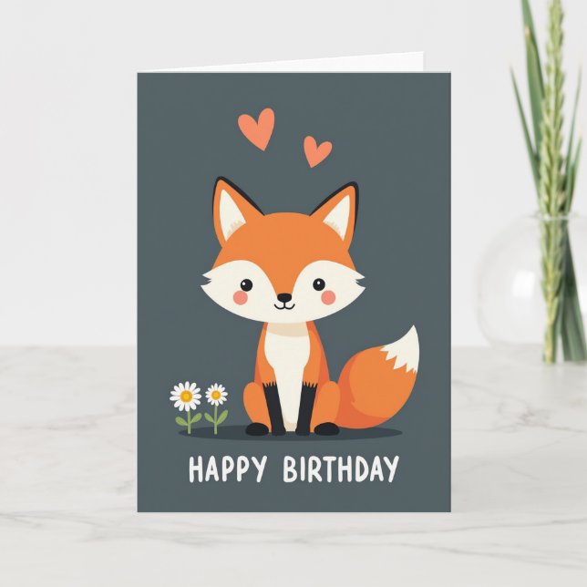 Foxy födelsedagskort kort (Framsida)