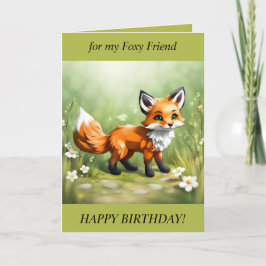 Foxy Friend Birthday-kort Helgkort