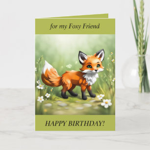 Foxy Friend Birthday-kort Helgkort