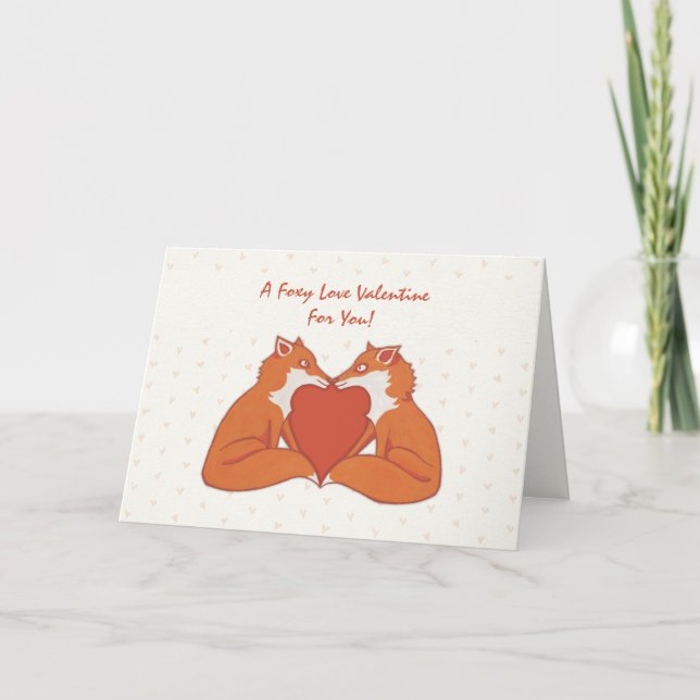 Foxy Kärlek Brown Valentines kort (Framsida)