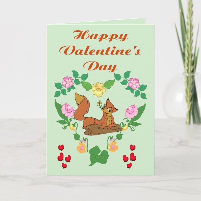 Foxy Kärlek Fox Valentine Card Helgkort (Framsida)