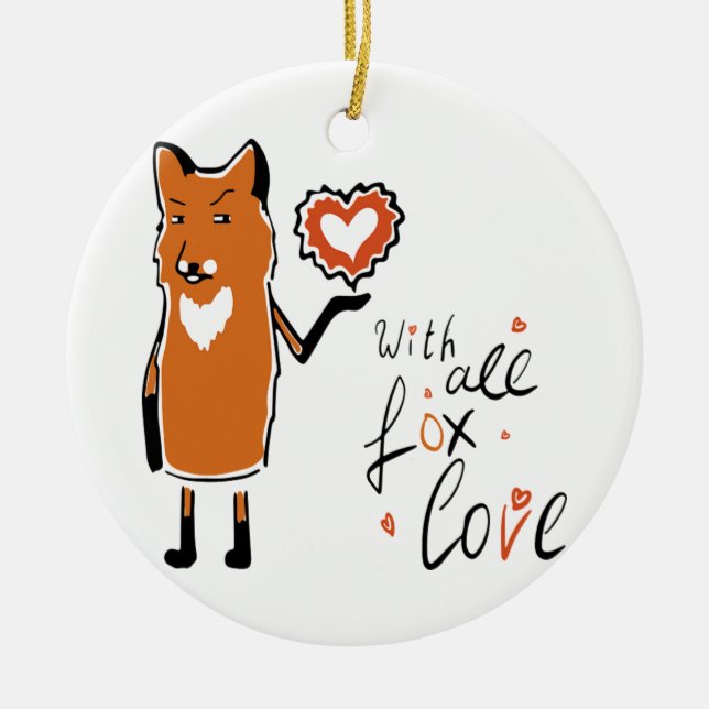 Foxy Kärlek Julgransprydnad Keramik (Framsidan)