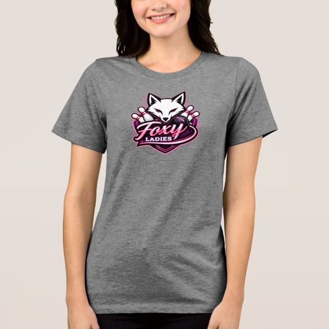 Foxy Ladies Bowlingslogotyp | Damligan T Shirt (Framsida)