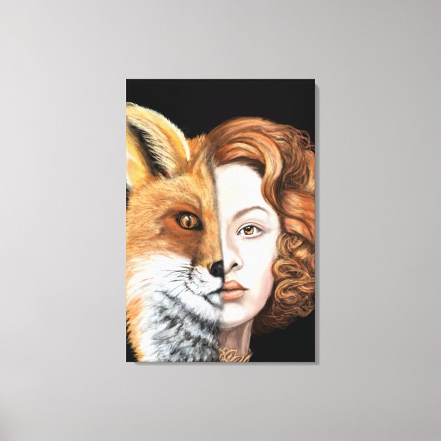 Foxy Lady - Ansiktsduksavtryck - Målar Konst Canvastryck (Framsida)