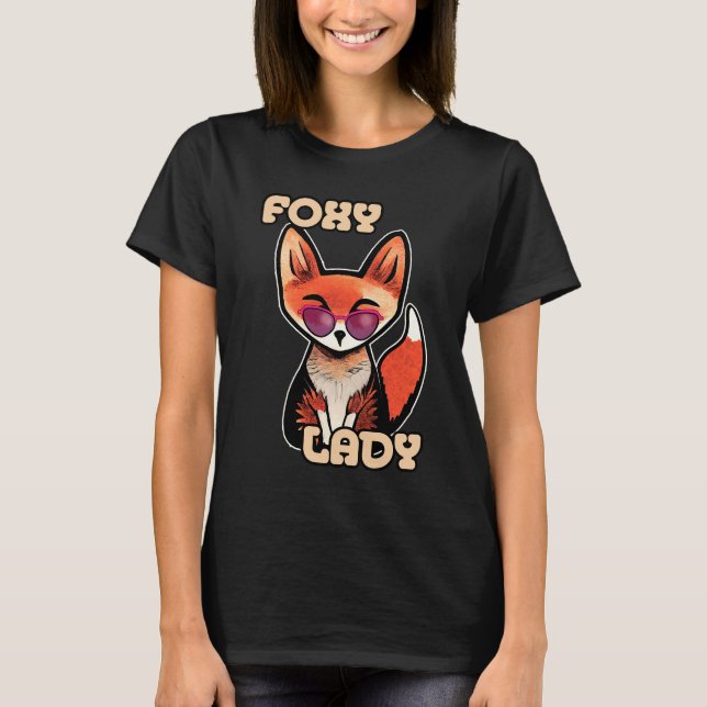 Foxy Lady | Söt Räv T Shirt (Framsida)