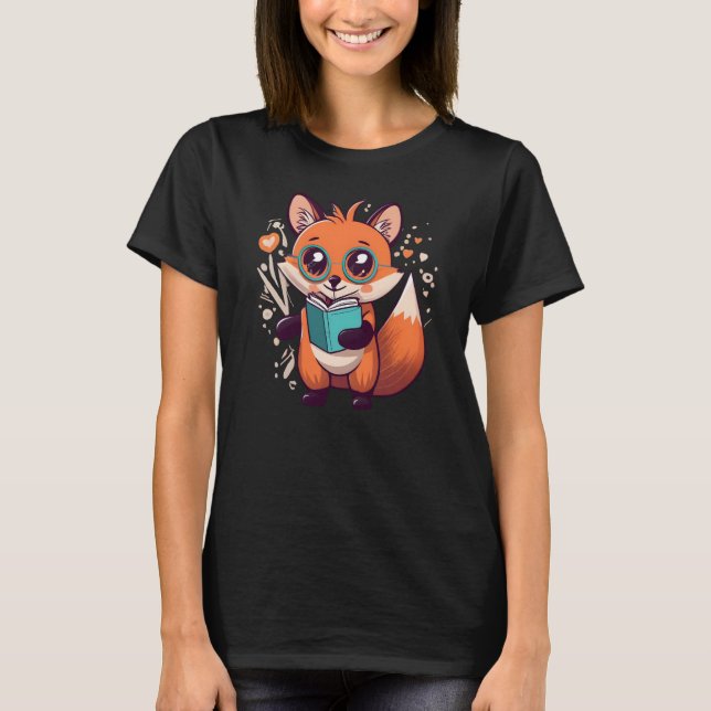Foxy läser Äventyr T Shirt (Framsida)