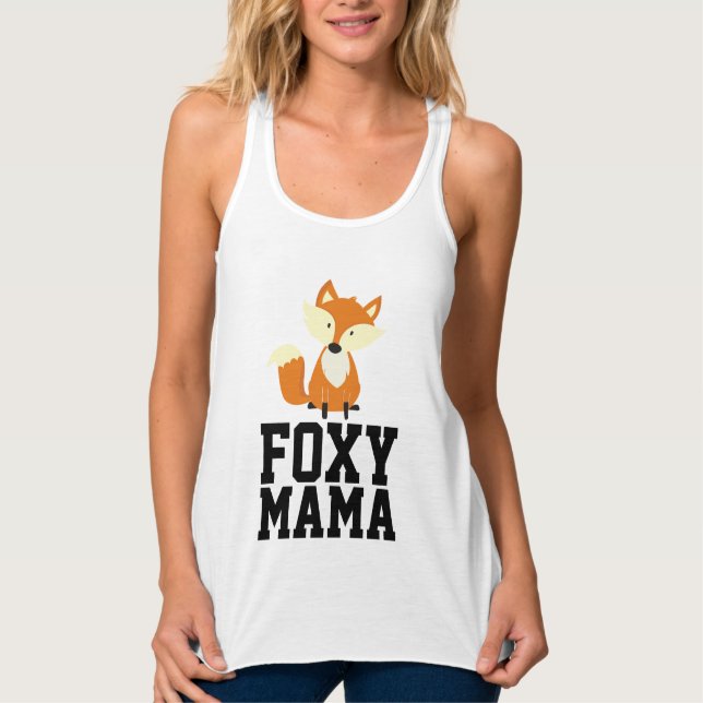 FOXY MAMMA FOX T-Shirts Linne Med Racerback (Framsida)