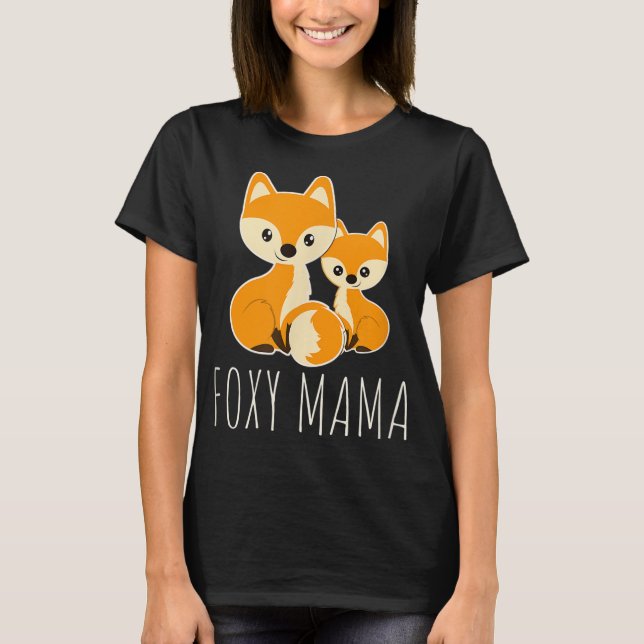 FOXY MAMMA Funny Mamma Citote Mor Fox Kärlek Foxes T Shirt (Framsida)