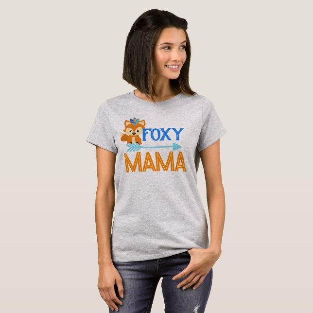 Foxy Mamma Vild One Blue Woodland Party T-Shirt (Hel framsida)