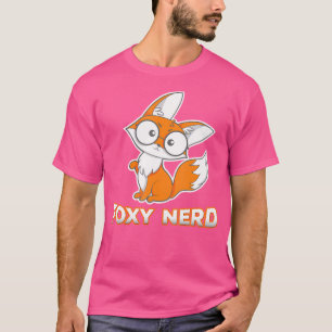 Foxy nerd funny nerdy Fox med glas T Shirt