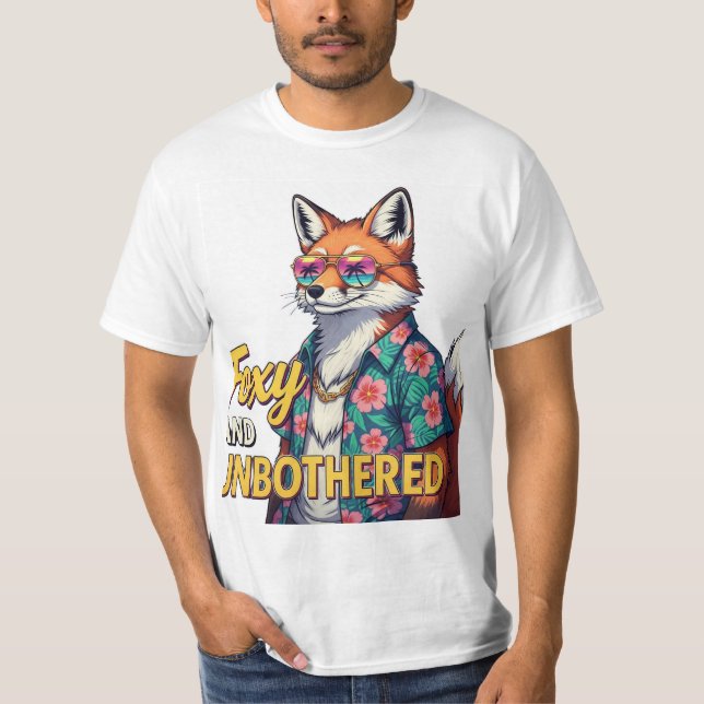 Foxy och Oöverstruken: Coola Fox-grafik T Shirt (Framsida)