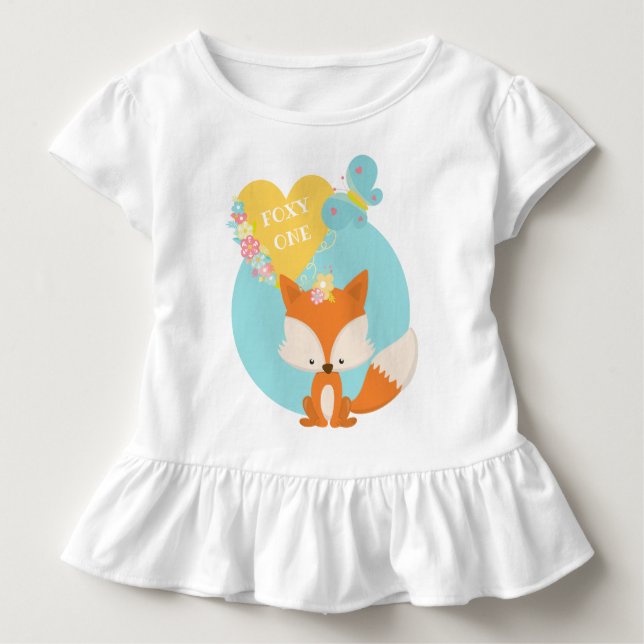 Foxy One Heart Butterfly T Shirt (Framsida)