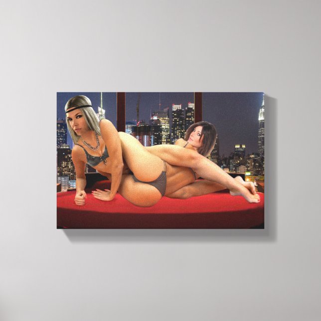 Foxy Penthouse Wrestling Canvastryck (Framsida)