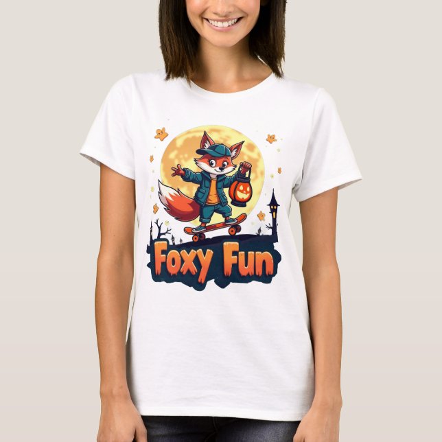 Foxy Roligt Halloween Skate Tee (Framsida)