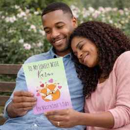 Foxy Rosa and Grönt Valentine Day for her Helgkort