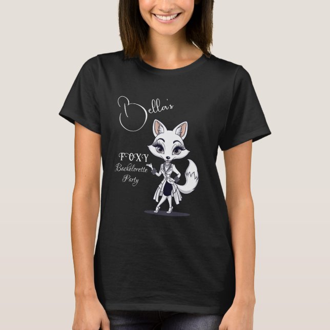 Foxy Systerfest | Brud att bli Fox Svart T Shirt (Framsida)