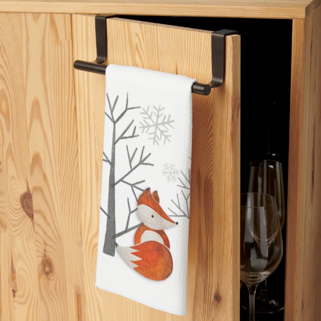 Foxy Winter Forest Kitchen Towel Kökshandduk (Thirds Fold)