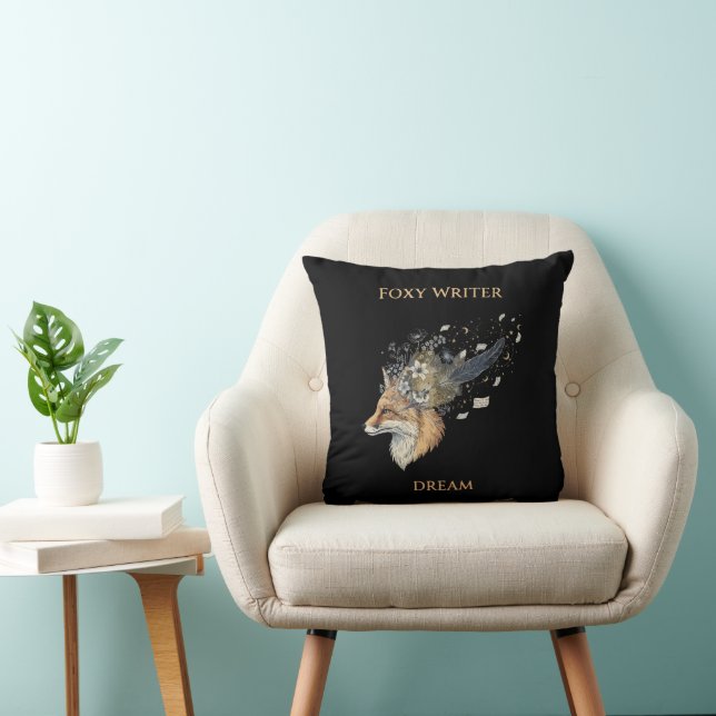 Foxy Writer Celestial Dream | Whimsical Fox & Quil Kudde (Stol)