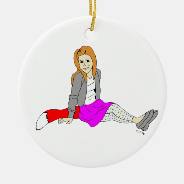 foxyflicka julgransprydnad keramik (Framsidan)