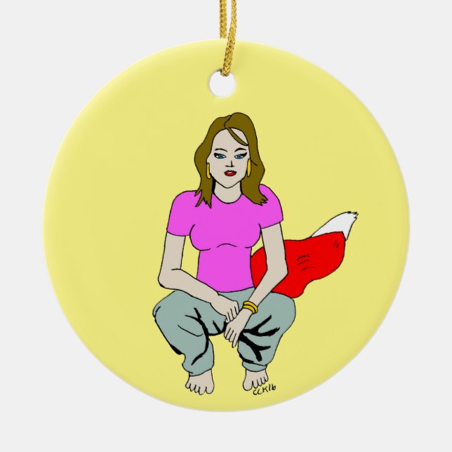 foxyflicka julgransprydnad keramik (Framsidan)