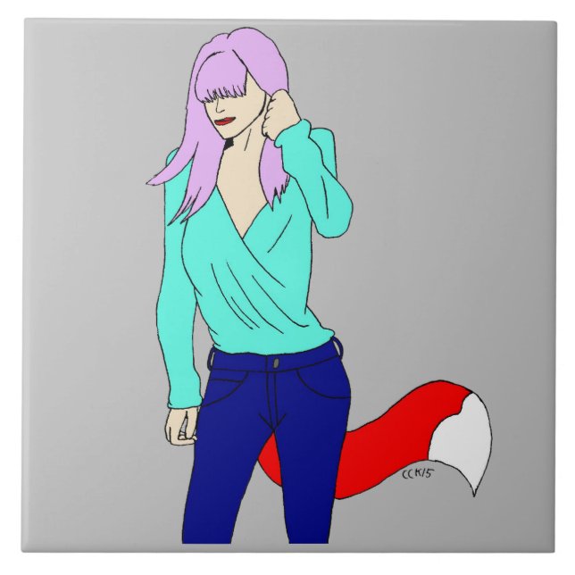 foxyflicka kakelplatta (Framsidan)