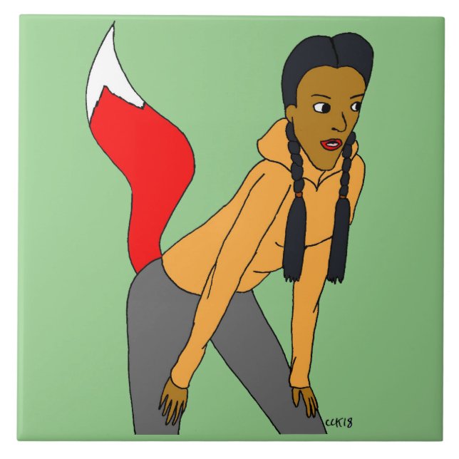 foxyflicka kakelplatta (Framsidan)