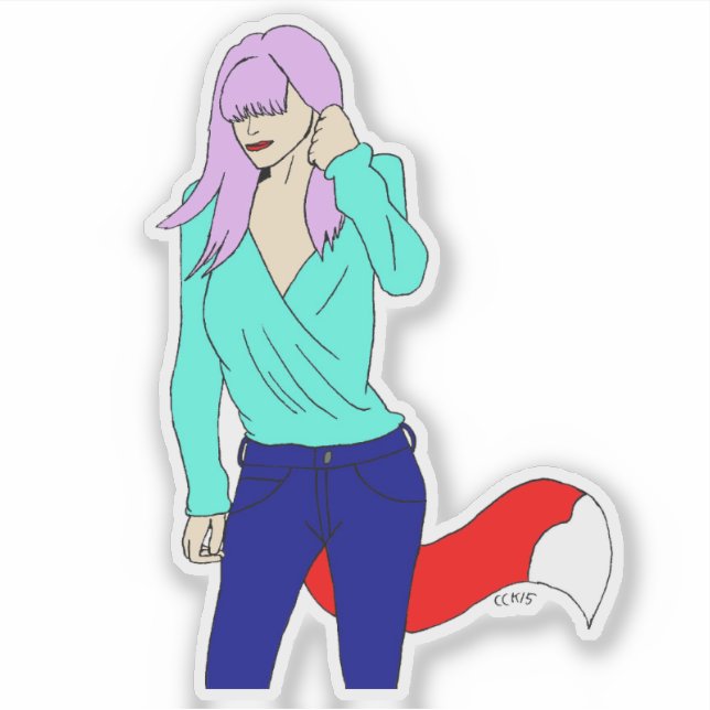 foxyflicka klistermärken (Framsida)