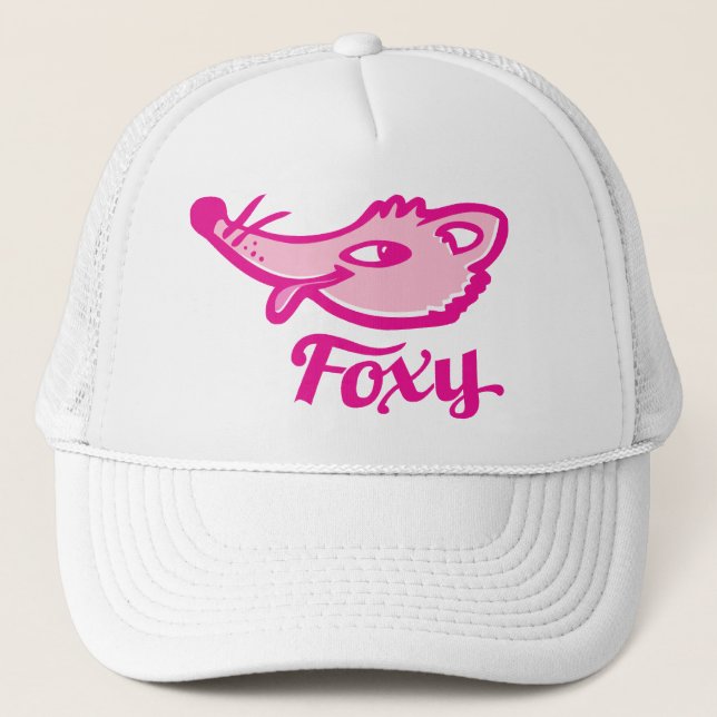 Foxyfox rosa logotyp hat truckerkeps (Framsida)