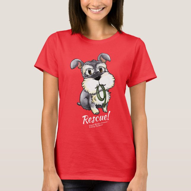 Fozi Schnauzer - mörk T-tröja (kvinnor) T Shirt (Framsida)