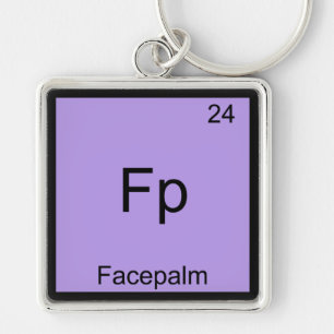 Fp - Facepalm Roligt Element Meme Kemite T-shirt Fyrkantig Silverfärgad Nyckelring