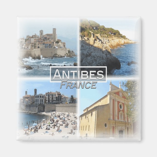 FR0115 Europa, Frankrike, Antibes, Fridge Magnet (Framsidan)