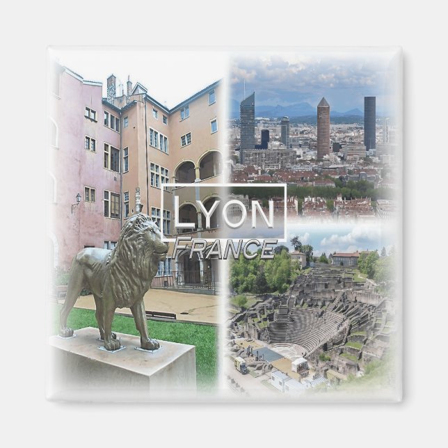 FR0121 Europa, Frankrike, Lyon, Fridge Magnet (Framsidan)