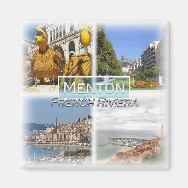 FR0129 Europa, Frankrike, Menton, Fridge Magnet (Framsidan)