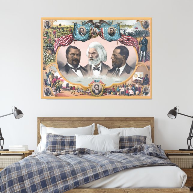 Fr3d3rick Bailey Douglass med svart abolitionist Canvastryck (Insitu (sovrum))