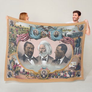 Fr3d3rick Bailey Douglass med svart abolitionist Fleecefilt