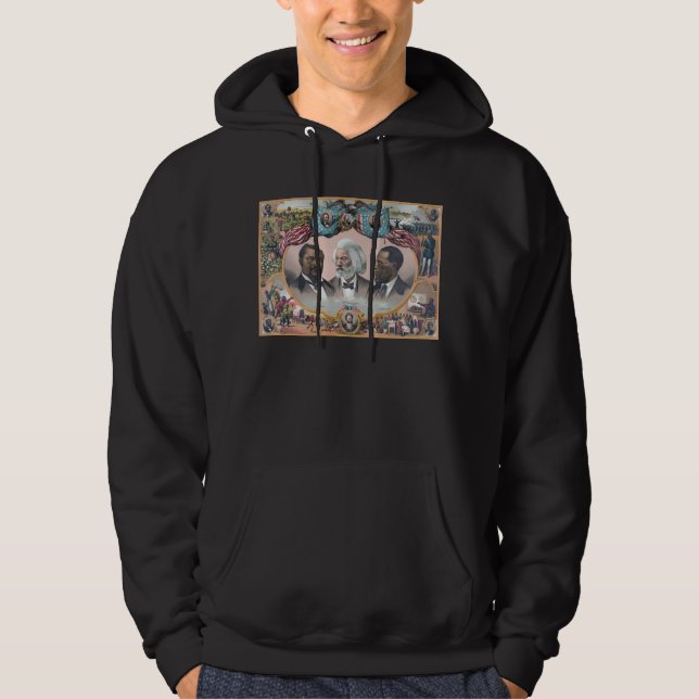 Fr3d3rick Bailey Douglass med svart abolitionist Hoodie (Framsida)